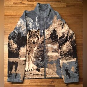 Vintage Graphic Fleece Wolf sz XL